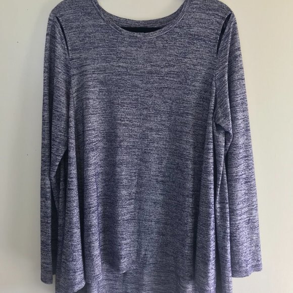 Kensie Women's Cold Shoulder Chambray Top Size XL Soft Utility Tunic - Picture 4 of 4